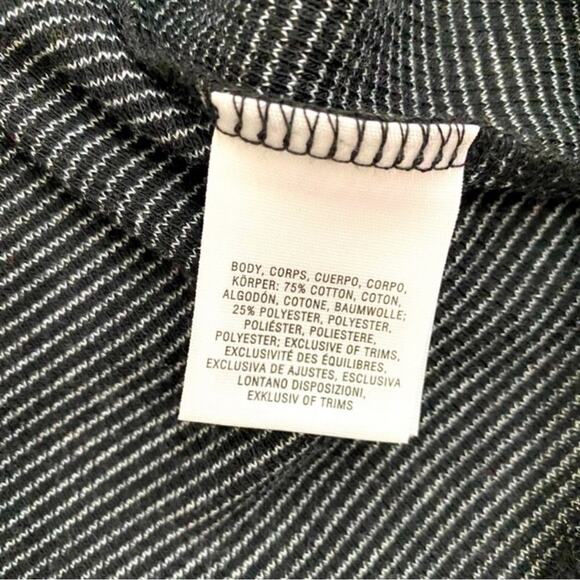 Anthropologie Deletta Black & Gray Striped Ophelia Ruffle & Lace Knit Top,Size M - Picture 11 of 12